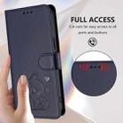 For ZTE Blade A56 4G Embossed Heart Cat Leather Phone Case with Hand Strap(Blue) - 3