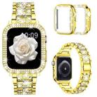 For Apple Watch Series 10 42mm xDfind Diamond Jewelry Metal Watch Band with Case(Gold) - 1