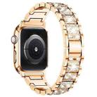 For Apple Watch Series 10 42mm xDfind Diamond Jewelry Metal Watch Band with Case(Rose Gold) - 2