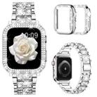 For Apple Watch Series 10 42mm xDfind Diamond Jewelry Metal Watch Band with Case(Silver) - 1