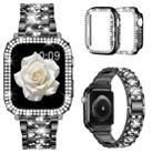 For Apple Watch Series 42mm xDfind Diamond Jewelry Metal Watch Band with Case(Black) - 1