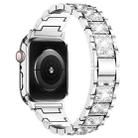 For Apple Watch Series 42mm xDfind Diamond Jewelry Metal Watch Band with Case(Silver) - 2