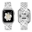 For Apple Watch Series 40mm xDfind Bling Diamond Jewelry Metal Watch Band with Case(Silver) - 1