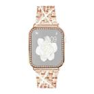 For Apple Watch Series 38mm xDfind Bling Diamond Jewelry Metal Watch Band with Case(Rose Gold) - 2