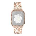 For Apple Watch Series 42mm xDfind Bling Diamond Jewelry Metal Watch Band with Case(Rose Gold) - 2