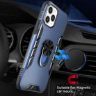 For iPhone 12 / 12 Pro Magnetic Frosted PC + Matte TPU Shockproof Case with Ring Holder(Classic Blue) - 3
