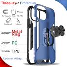 For iPhone 12 / 12 Pro Magnetic Frosted PC + Matte TPU Shockproof Case with Ring Holder(Classic Blue) - 5