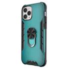 For iPhone 12 / 12 Pro Magnetic Frosted PC + Matte TPU Shockproof Case with Ring Holder(Glistening Green) - 1