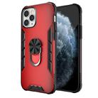 For iPhone 12 / 12 Pro Magnetic Frosted PC + Matte TPU Shockproof Case with Ring Holder(China Red) - 1