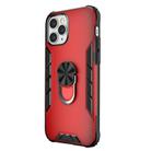 For iPhone 12 / 12 Pro Magnetic Frosted PC + Matte TPU Shockproof Case with Ring Holder(China Red) - 2