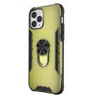 For iPhone 12 / 12 Pro Magnetic Frosted PC + Matte TPU Shockproof Case with Ring Holder(Olive Yellow) - 2