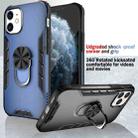 For iPhone 12 mini Magnetic Frosted PC + Matte TPU Shockproof Case with Ring Holder(Classic Blue) - 5