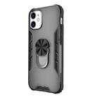 For iPhone 12 mini Magnetic Frosted PC + Matte TPU Shockproof Case with Ring Holder(Phantom Black) - 2