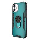 For iPhone 12 mini Magnetic Frosted PC + Matte TPU Shockproof Case with Ring Holder(Glistening Green) - 2
