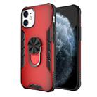 For iPhone 12 mini Magnetic Frosted PC + Matte TPU Shockproof Case with Ring Holder(China Red) - 1