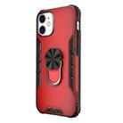 For iPhone 12 mini Magnetic Frosted PC + Matte TPU Shockproof Case with Ring Holder(China Red) - 2