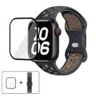 For Apple Watch Series 41mm Butterfly Buckle Color Dot Silicone Watch Band with 3D Curved Film(Night Sky) - 1