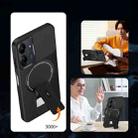 For Redmi 13C 4G Carbon Fiber Texture MagSafe Phone Case with Holder(Blue) - 3