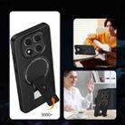 For Redmi Note 14 Pro 5G / 14 Pro+ Carbon Fiber Texture MagSafe Phone Case with Holder(Grey) - 3