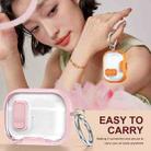 For AirPods Pro Lock Transparent Crystal Bluetooth Earphone Protective Case with Stand(Pink) - 3