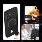 For Samsung Galaxy S25 Ultra 5G Carbon Fiber Texture MagSafe Phone Case with Holder(Grey) - 3