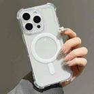 For iPhone 13 Pro Electroplating TPU Hybrid PC Four Corners Shockproof MagSafe Phone Case(White) - 1
