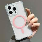 For iPhone 13 Pro Electroplating TPU Hybrid PC Four Corners Shockproof MagSafe Phone Case(Pink) - 1