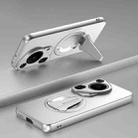 For Huawei Pura 70 Ultra Spaceship MagSafe Folding Holder Phone Case(Silver White) - 1