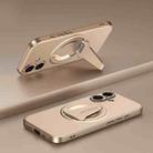 For iPhone 17 Spaceship MagSafe Folding Holder Phone Case(Desert Gold) - 1