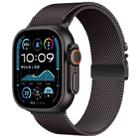 For Apple Watch Series 10 42mm Umbrella Buckle Milanese Stainless Steel Watch Band with 3D Curved Film(Black) - 2