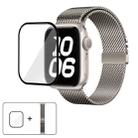 For Apple Watch Series 44mm Umbrella Buckle Milanese Stainless Steel Watch Band with 3D Curved Film(Primary Color) - 1