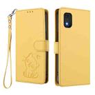 For Itel A23 Pro / A17 / Pop 5C Embossed Heart Cat Leather Phone Case with Hand Strap(Yellow) - 2