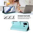 For Itel A48 Embossed Heart Cat Leather Phone Case with Hand Strap(Mint Green) - 3