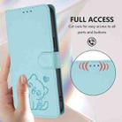 For Tecno Pova 6 Neo 5G / Spark 30 5G Embossed Heart Cat Leather Phone Case with Hand Strap(Mint Green) - 3