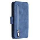For Samsung Galaxy A10 Detachable Frosted Magnetic Horizontal Flip Leather Case with Card Slots & Holder & Zipper Wallet & Photo Frame(Blue) - 2