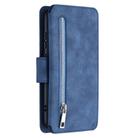 For Samsung Galaxy A11 Detachable Frosted Magnetic Horizontal Flip Leather Case with Card Slots & Holder & Zipper Wallet & Photo Frame(Blue) - 3