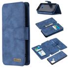 For Samsung Galaxy A21s Detachable Frosted Magnetic Horizontal Flip Leather Case with Card Slots & Holder & Zipper Wallet & Photo Frame(Blue) - 1