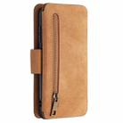 For Samsung Galaxy A41 Detachable Frosted Magnetic Horizontal Flip Leather Case with Card Slots & Holder & Zipper Wallet & Photo Frame(Brown) - 3