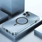 For iPhone 14 Pro Spring Buckle MagSafe Magnetic Metal Phone Case(Sierra Blue) - 1
