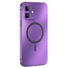 For iPhone 12 Spring Buckle MagSafe Magnetic Metal Phone Case(Purple) - 2