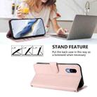 For Sharp Basio Active3 Embossed Heart Cat Leather Phone Case with Strap(Pink) - 3
