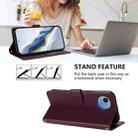 For Sharp Aquos wish5 Embossed Heart Cat Leather Phone Case with Strap(Dark Purple) - 3