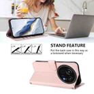 For Sharp Aquos R9 Pro Embossed Heart Cat Leather Phone Case with Strap(Pink) - 3