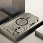 For iPhone 16 Plus Spring Buckle MagSafe Magnetic Metal Phone Case(Titanium) - 1