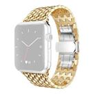 For Apple Watch 38 / 40 / 41 / S10 42mm xDfind Dragon Texture Metal Watch Band(Gold) - 2