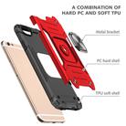 For iPhone 6 & 6s Magnetic Armor Shockproof TPU + PC Case with Metal Ring Holder(Red) - 2
