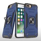 For iPhone 8 Plus & 7 Plus  Magnetic Armor Shockproof TPU + PC Case with Metal Ring Holder(Blue) - 1