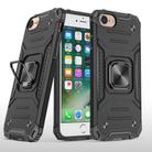 For iPhone 7 & 8 & SE 2020 Magnetic Armor Shockproof TPU + PC Case with Metal Ring Holder(Black) - 1
