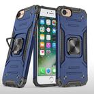 For iPhone 7 & 8 & SE 2020 Magnetic Armor Shockproof TPU + PC Case with Metal Ring Holder(Blue) - 1