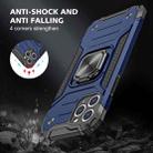 For iPhone 11 Magnetic Armor Shockproof TPU + PC Case with Metal Ring Holder(Blue) - 6
